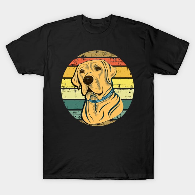 Retro Design Yellow Labrador Retriever Dog T-Shirt by tamdevo1